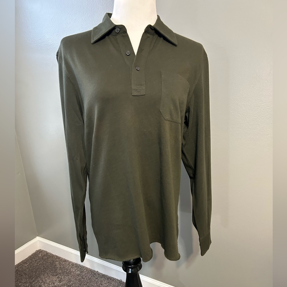 Express women’s long sleeve polo, shirt, color, green new with tags size small